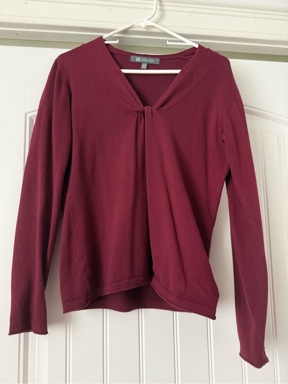 Title Nine Wine Twist-Front Long Sleeve Maroon